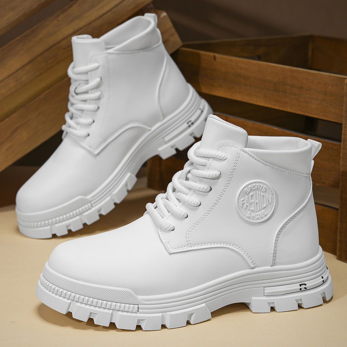 Men'S Shoes Hiking - Erkek Modası Her Mevsim Beyaz Motosiklet