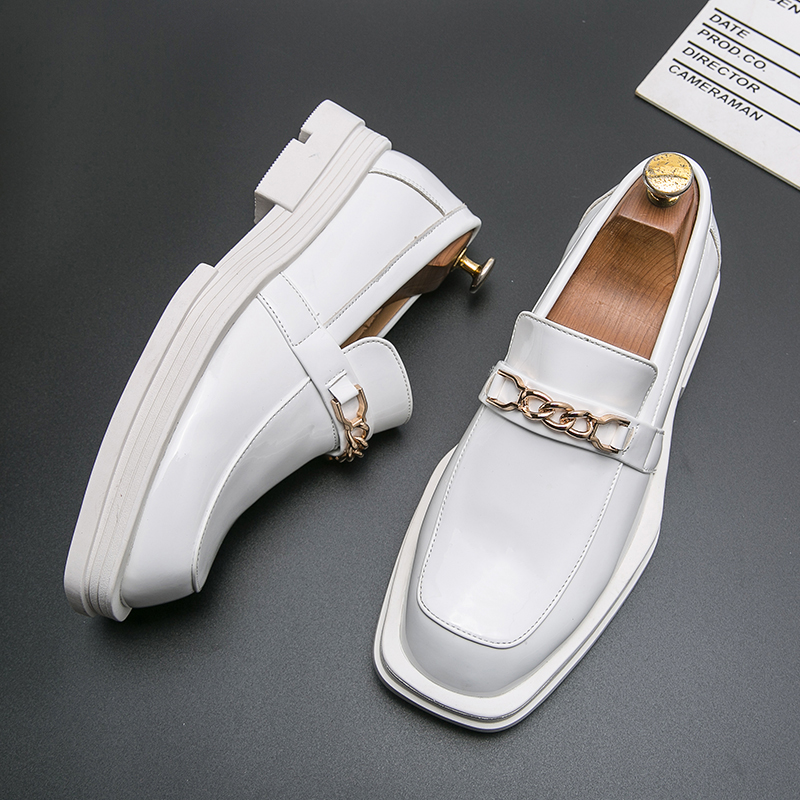 Men Shoes Prada - Erkek lüks beyaz loafer ayakkabılar deri