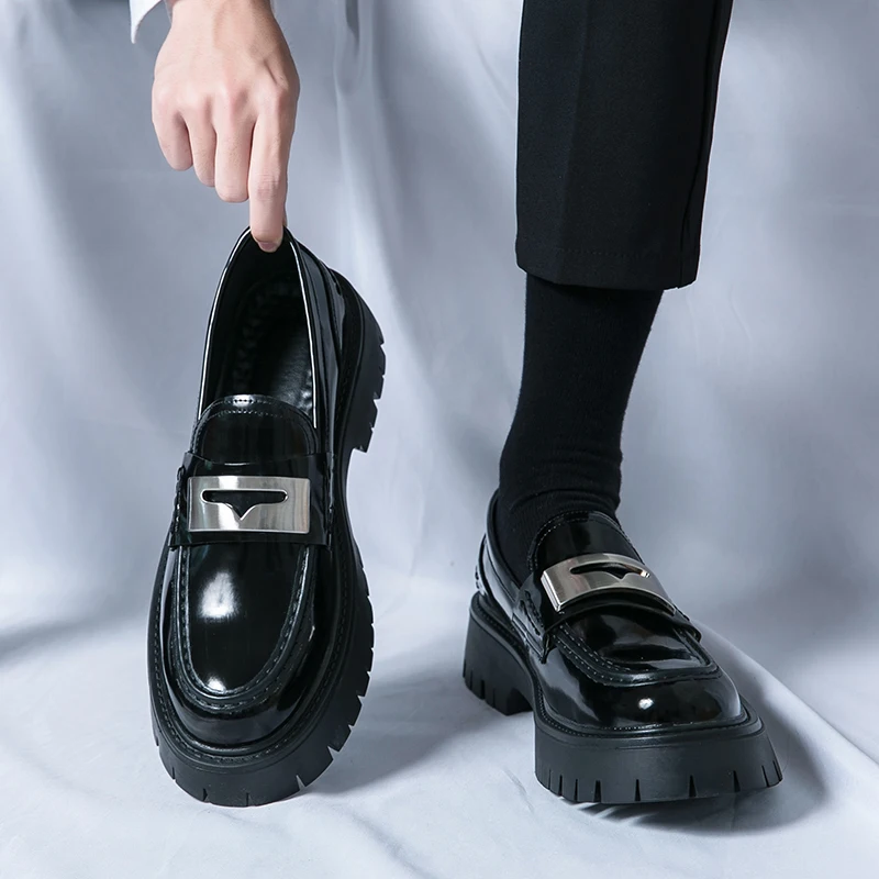 Men Shoes Prada - Platform Yeni erkek Elbise Deri Ayakkabı