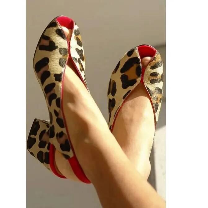 Leopar Desenli Peep Toe Slingb - Men Shoes Office incelemesi ve fiyatı