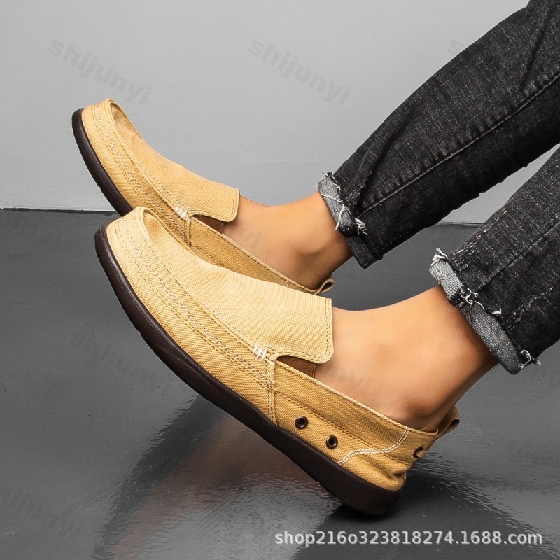 Sonbahar erkek kanvas rahat ay - Loafer Slip On Men incelemesi ve fiyatı